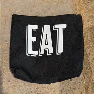 Thirty-One Black Pouch with White 'EAT' Design